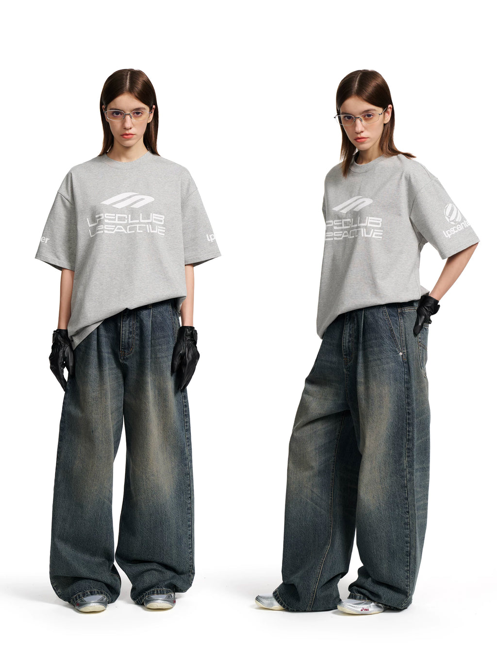 Loopsoon Racing Elements Letter Print Loose Crew Neck Tee