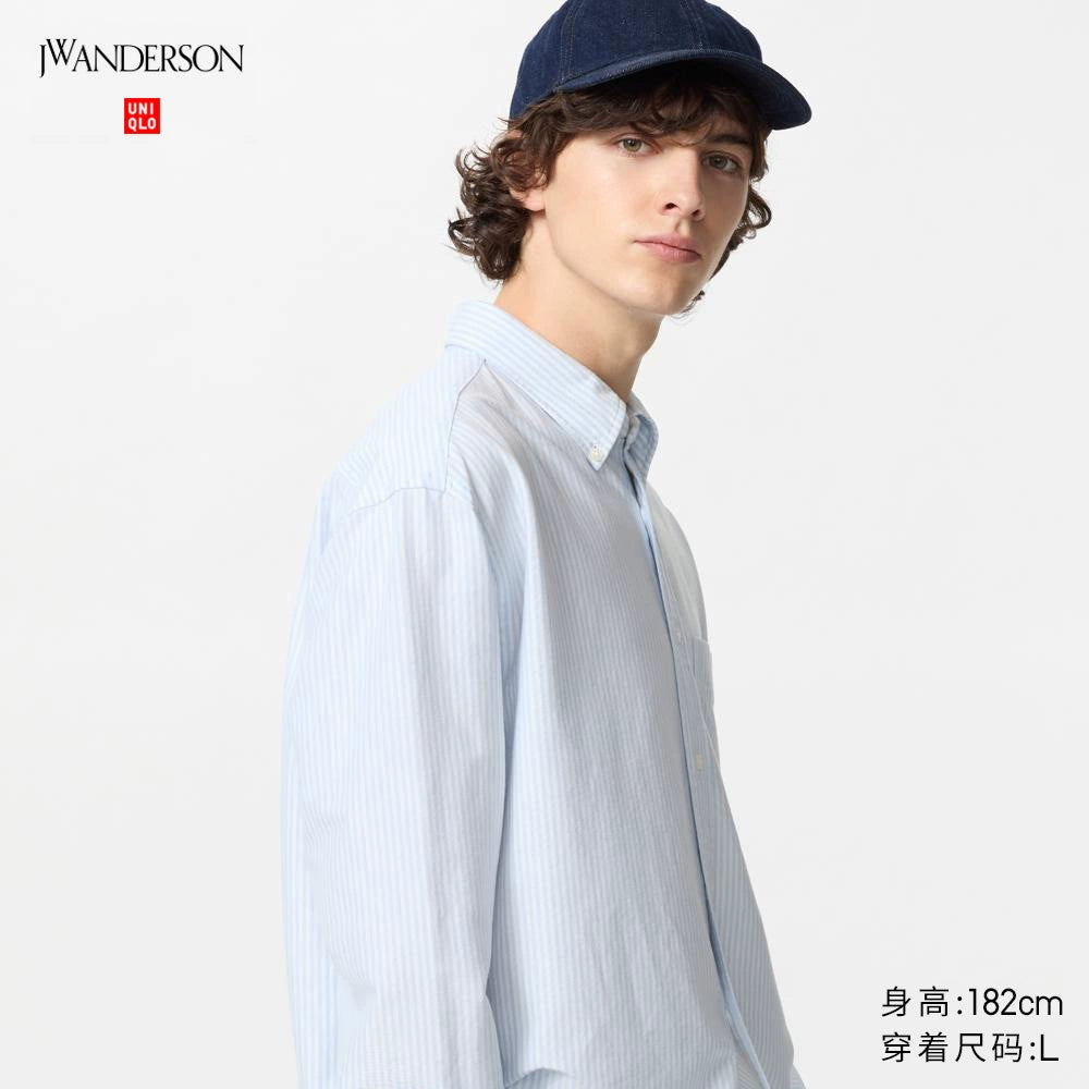 Uniqlo x JW Men's and Women's Oxford Spinning Loose Striped Shirt/Long Sleeve Shirt 25 New 478218