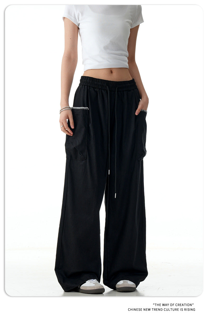 11KN Retro Cool Drawstring Straight Casual Pants