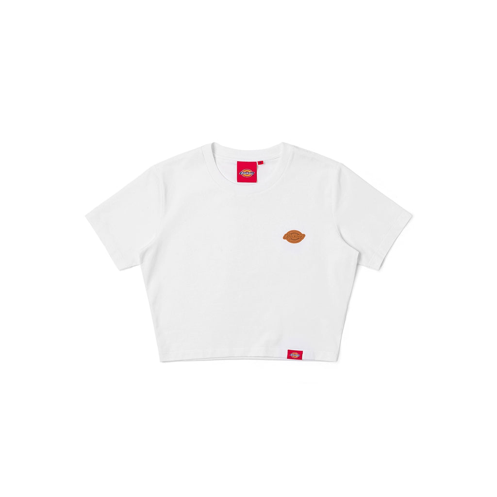 Dickies Elastic Slim Short Front Chest Small LOGO Printed Tee