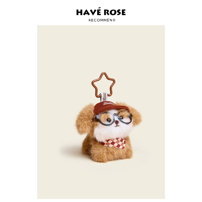 HAVEROSE Masked Dog Plush Doll Pendant