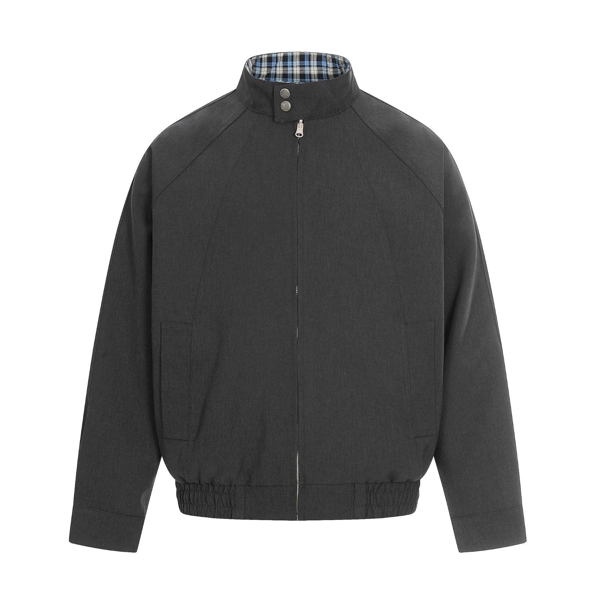 11KN Retro Plaid Double-sided Wear Contrasting Color Stand-up Collar Jacket