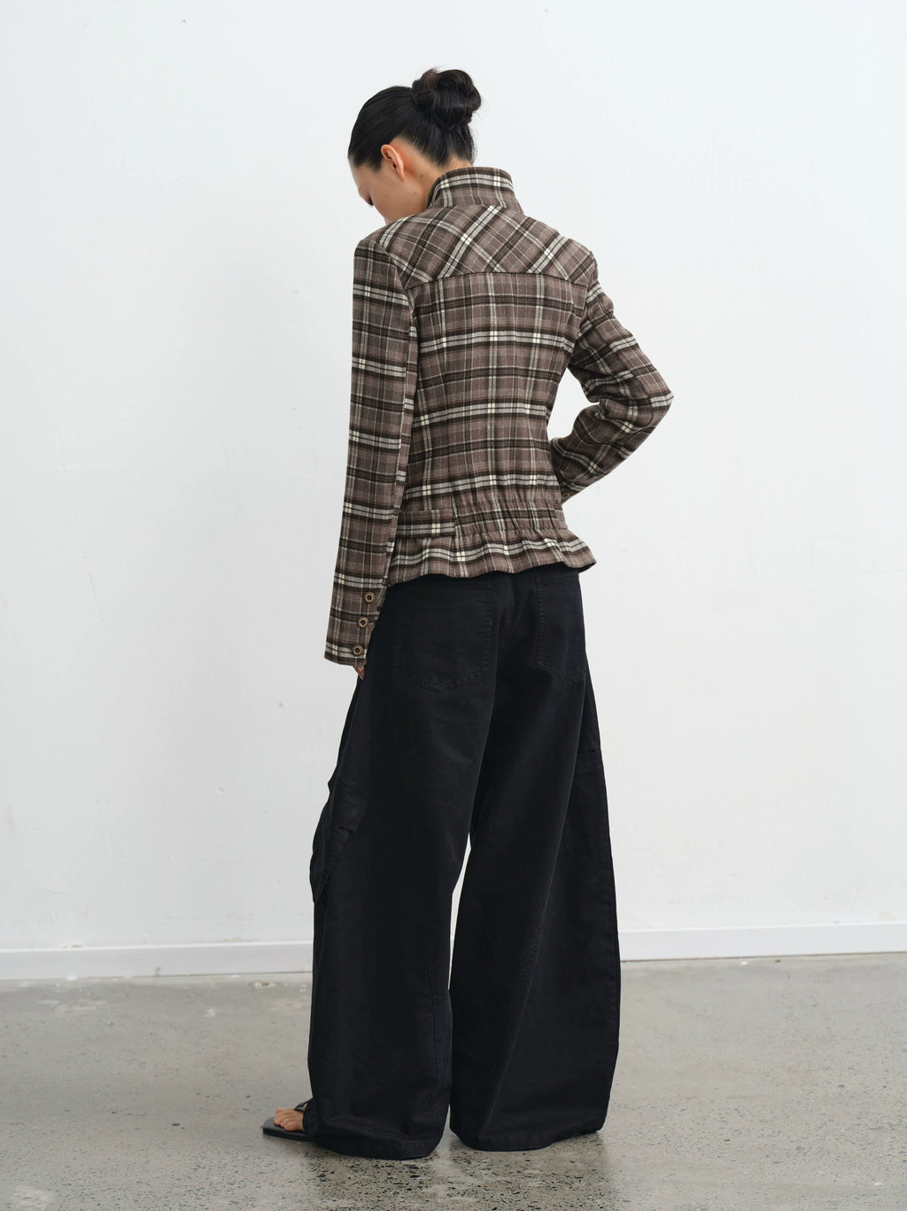 LINY LIBERTY Vintage Plaid Stand-up Jacket