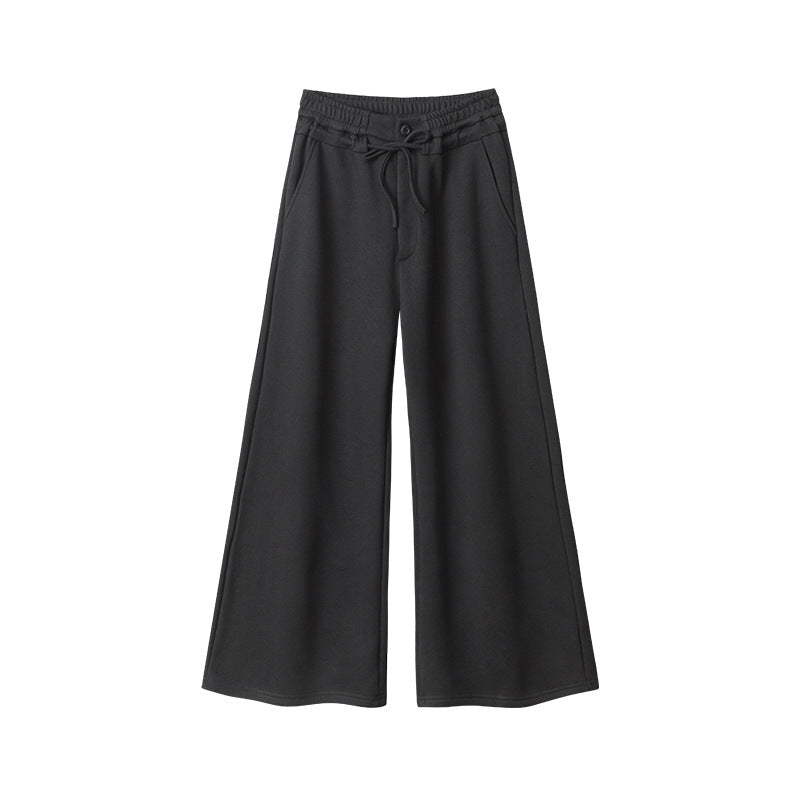 Nariele Mopping Sports Elastic Wide Leg Straight Pants