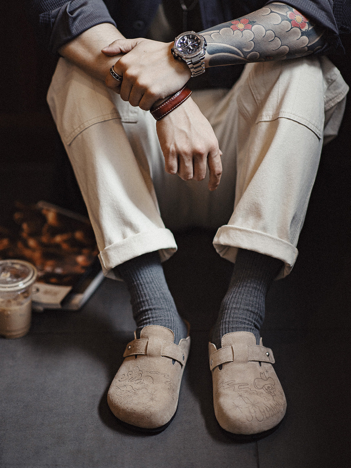 Maden Illustration Half Slippers One Pedal Birkenstocks