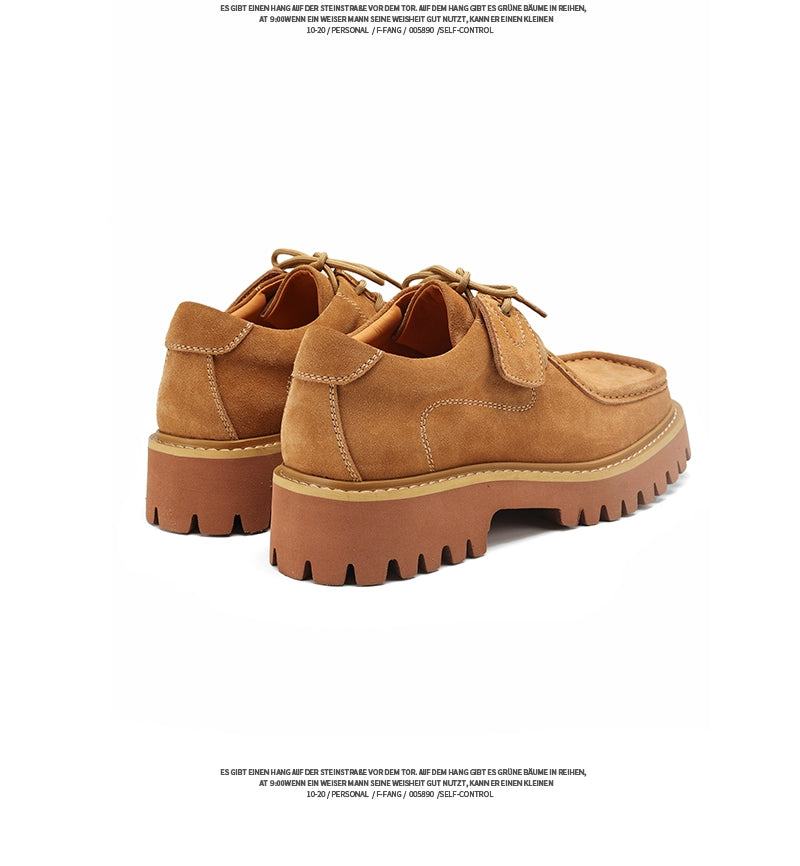 FANGSANHUO Vintage Square-toe Casual Derby Shoes