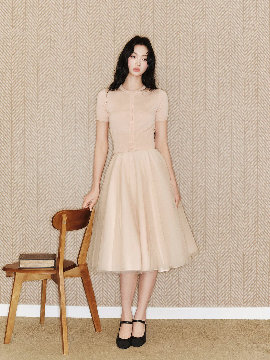 Avenement Mesh Waist Thin Versatile Skirt