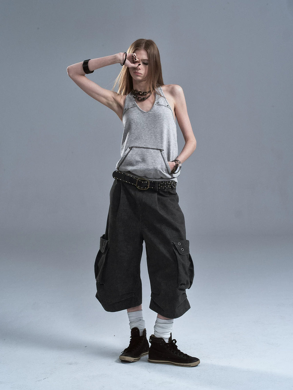 WearAndtear Neck Halter Contrasting Vest