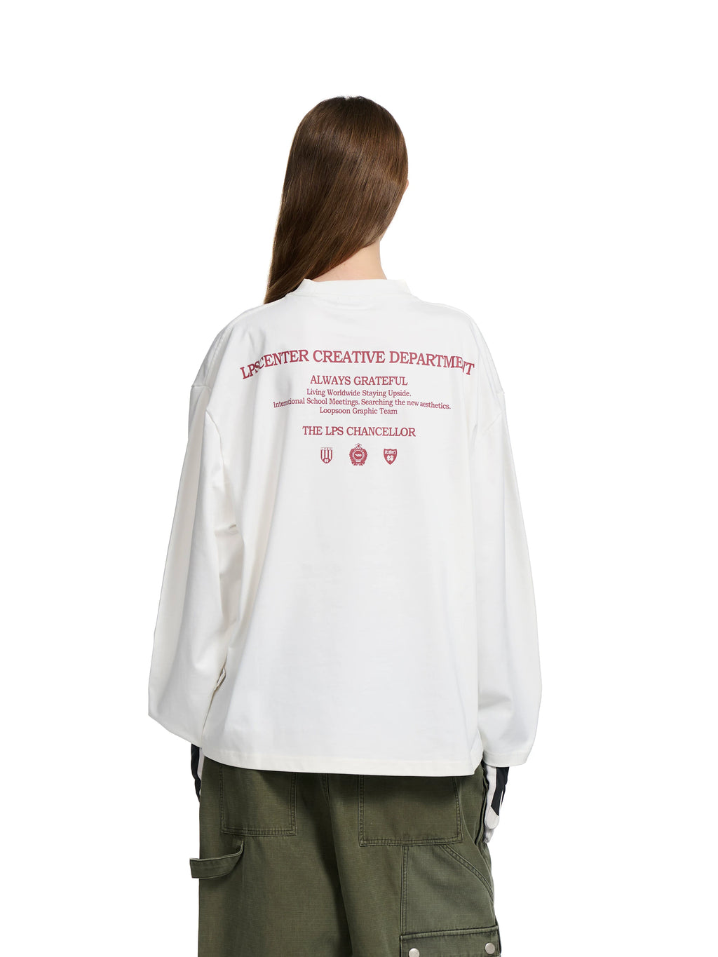 Loopsoon Alphabet Print Long Sleeve T-Shirt