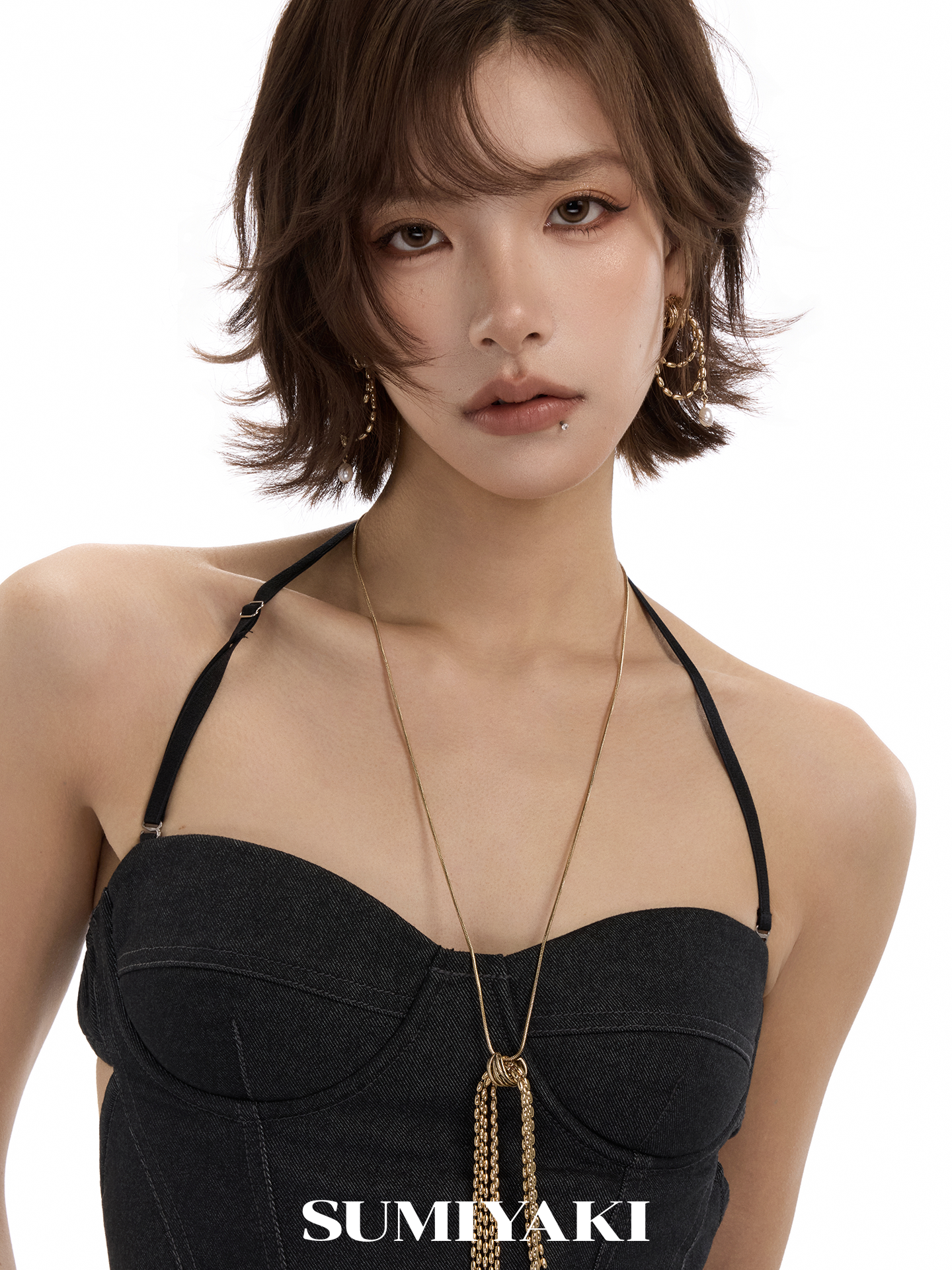 SUMIYAKI Multi-layer Chain-wound Pearl Earrings