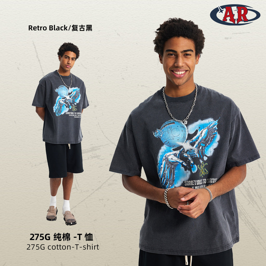 ARTIE Washed Old Loose Printing Tee