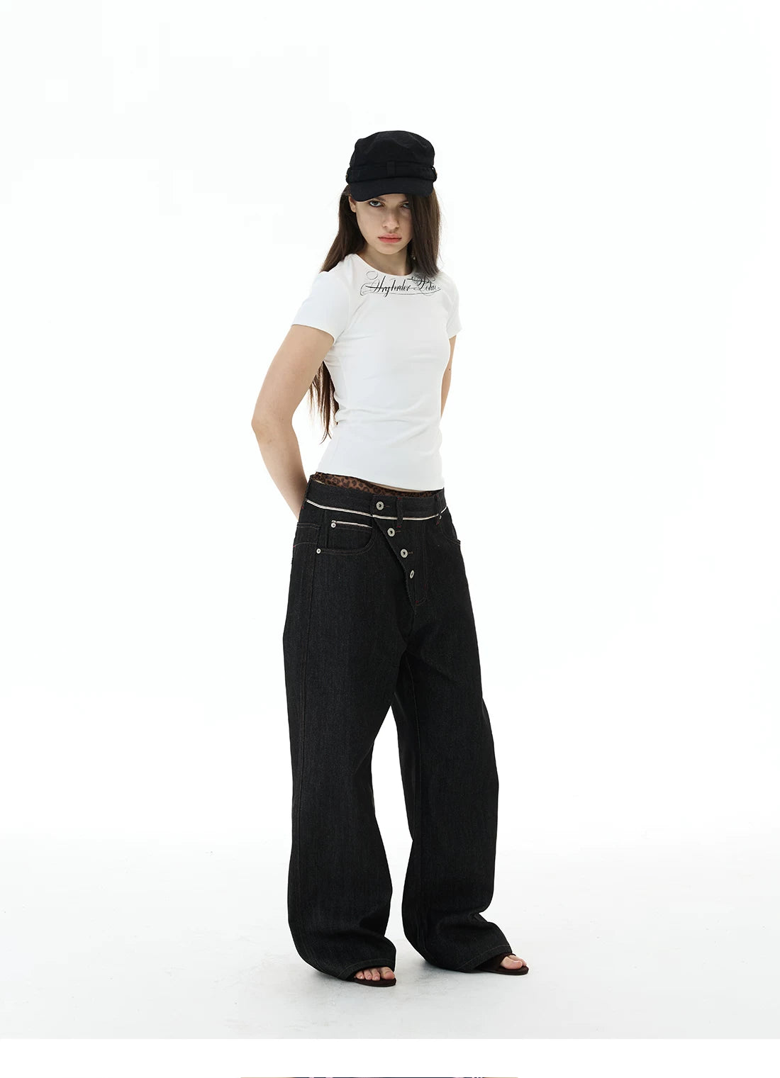 WLNEXT Vintage Niche Wide Leg Jeans