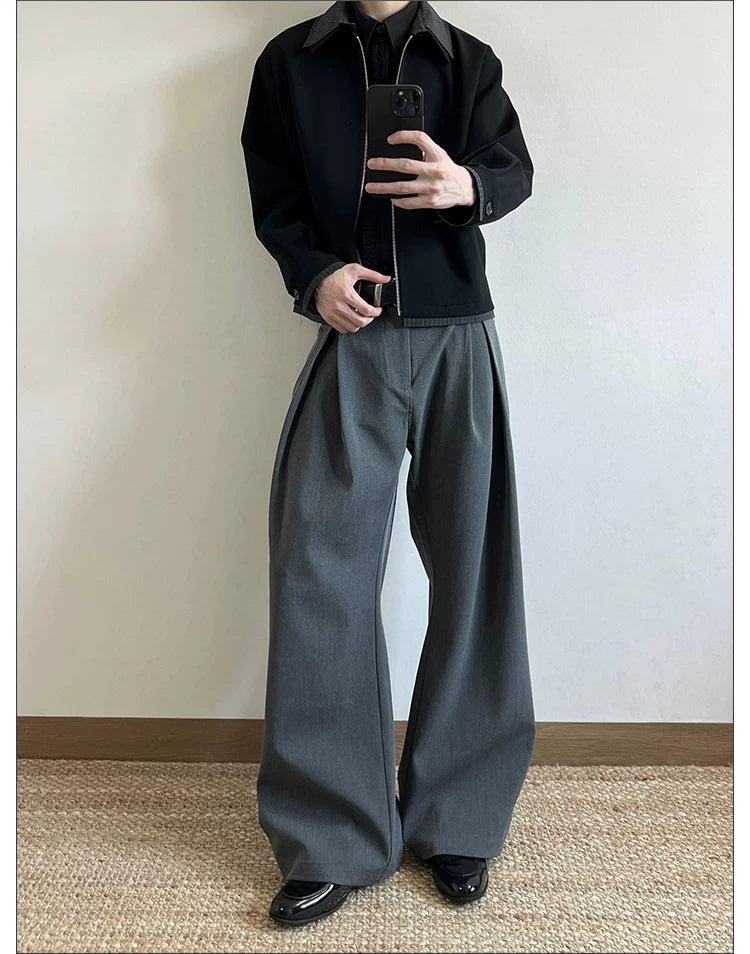 Stay The Night 3D I-pleated A-shaped Casual Pants