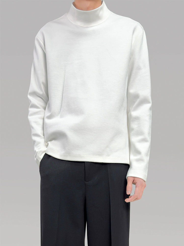 PLUS NO LOGO Warm Double-sided Polished Turtleneck Long Sleeves