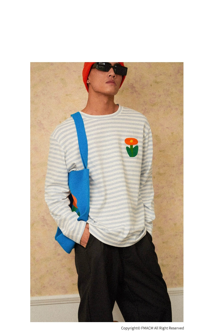 MoodLikeMe Small Flower Knitted Tote Bag