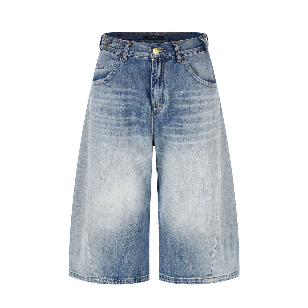 11KN Retro Straight Loose Seven-point Jeans