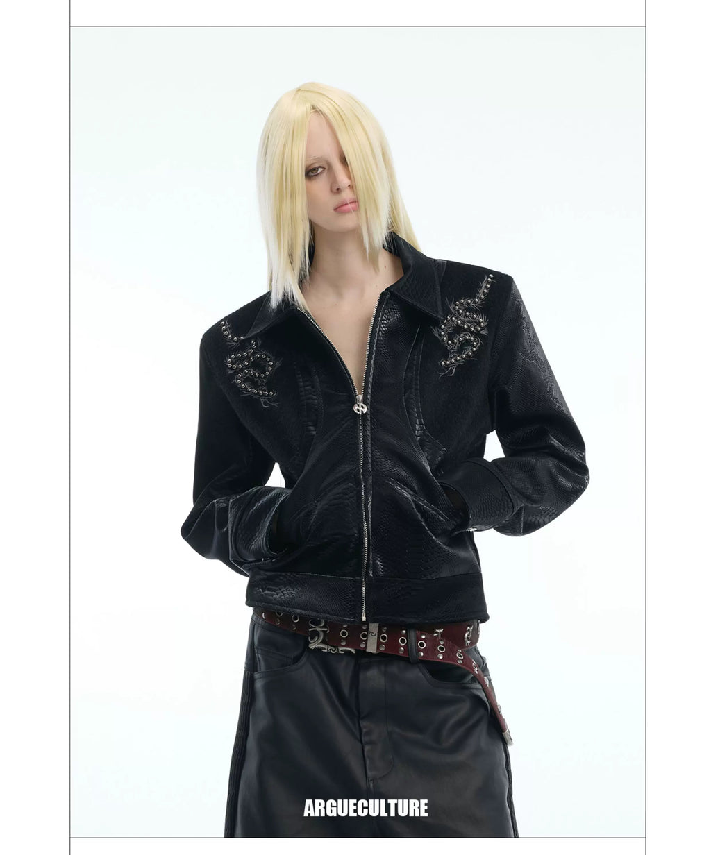 ArguECulturE Embroidered Leather Jacket