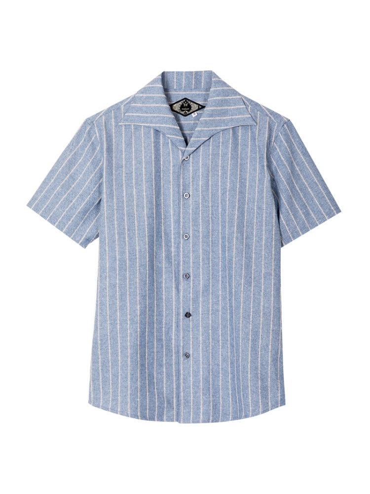 SOARIN Neapolitan Striped Short-sleeved Shirt