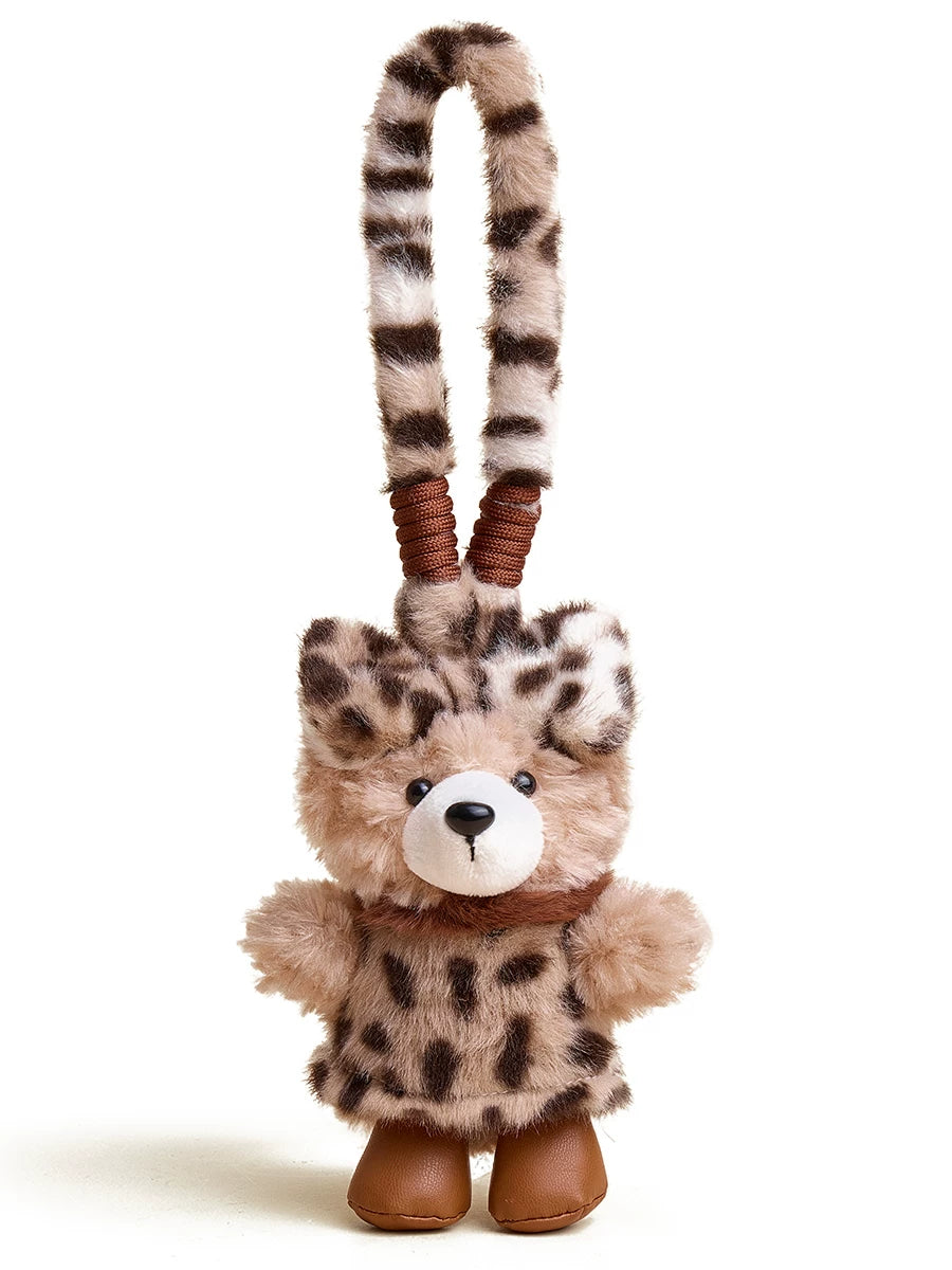 HAVEROSE Leopard Print Bear Pendant Doll Plush Doll