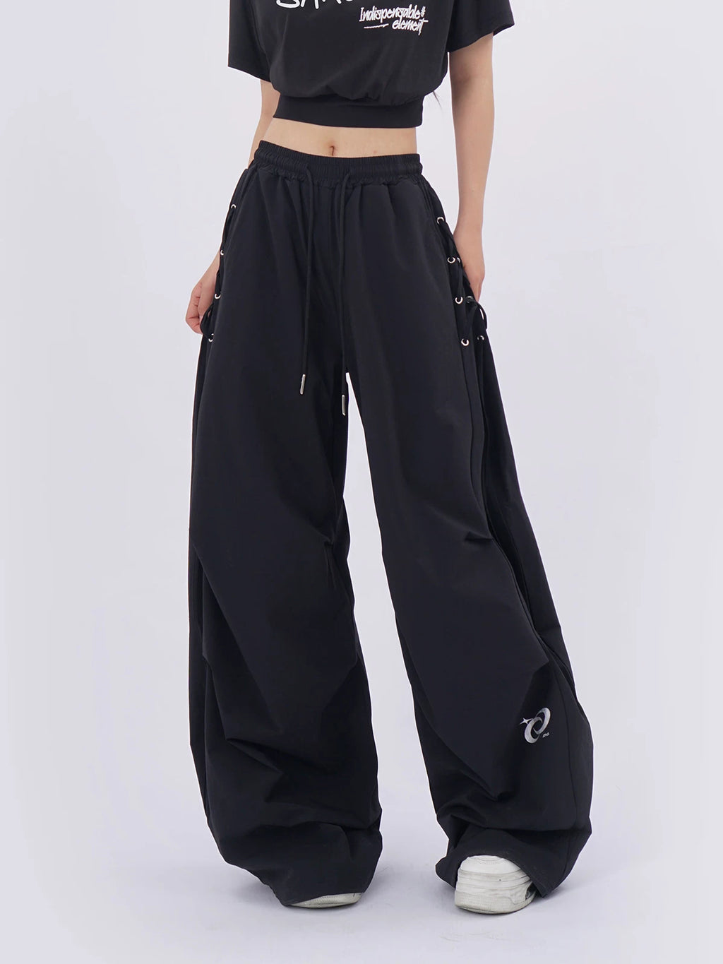 SAMUSAN Wide-leg Loose Drawstring Sweatpants
