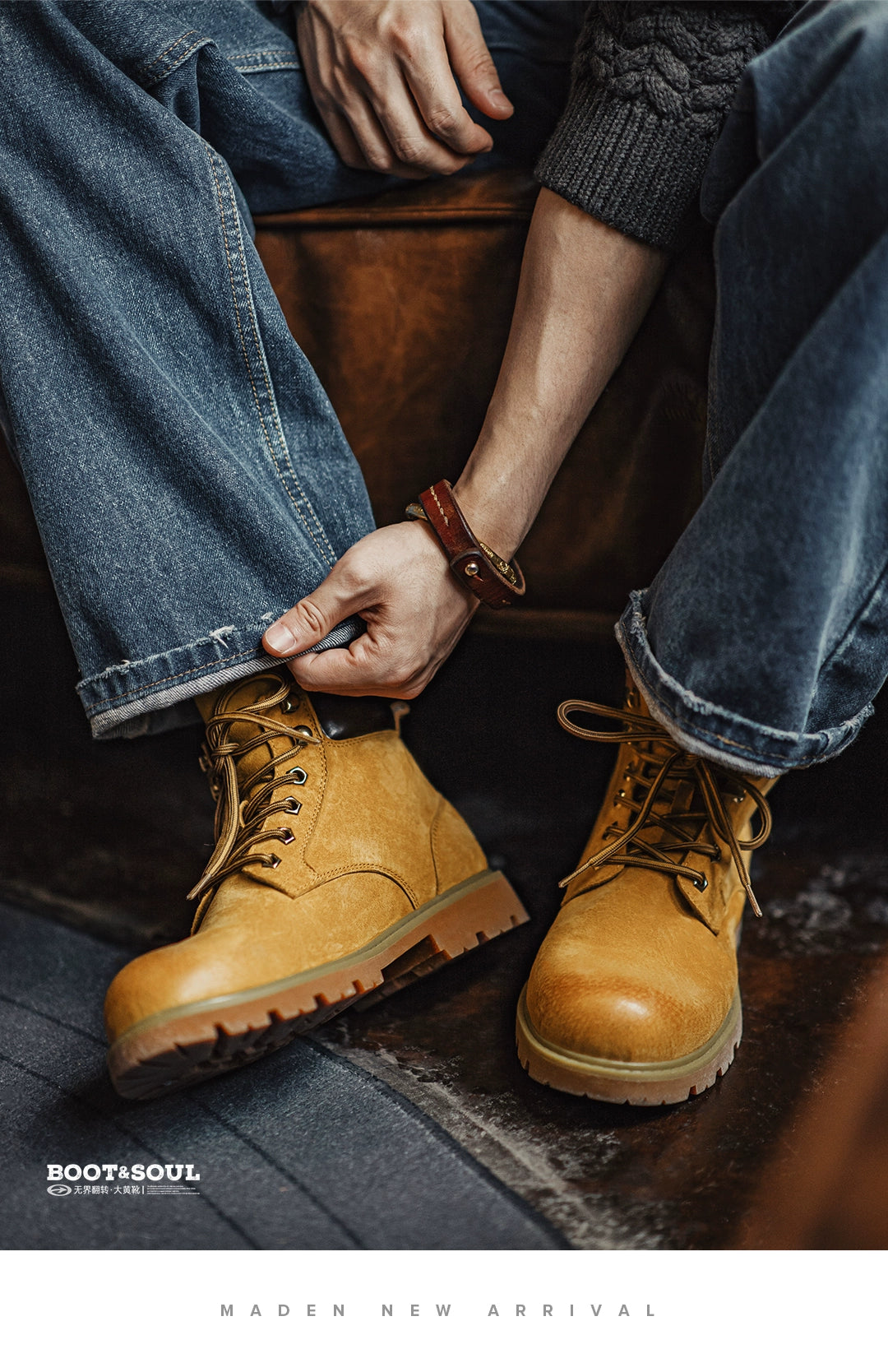 Maden Flip Medium Help Leather Vintage Tooling Martin Boots