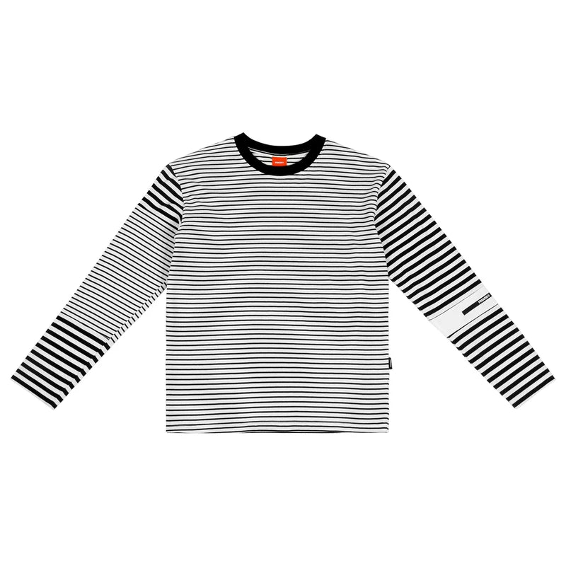 FMACM Irregular Striped Splicing Long Sleeve