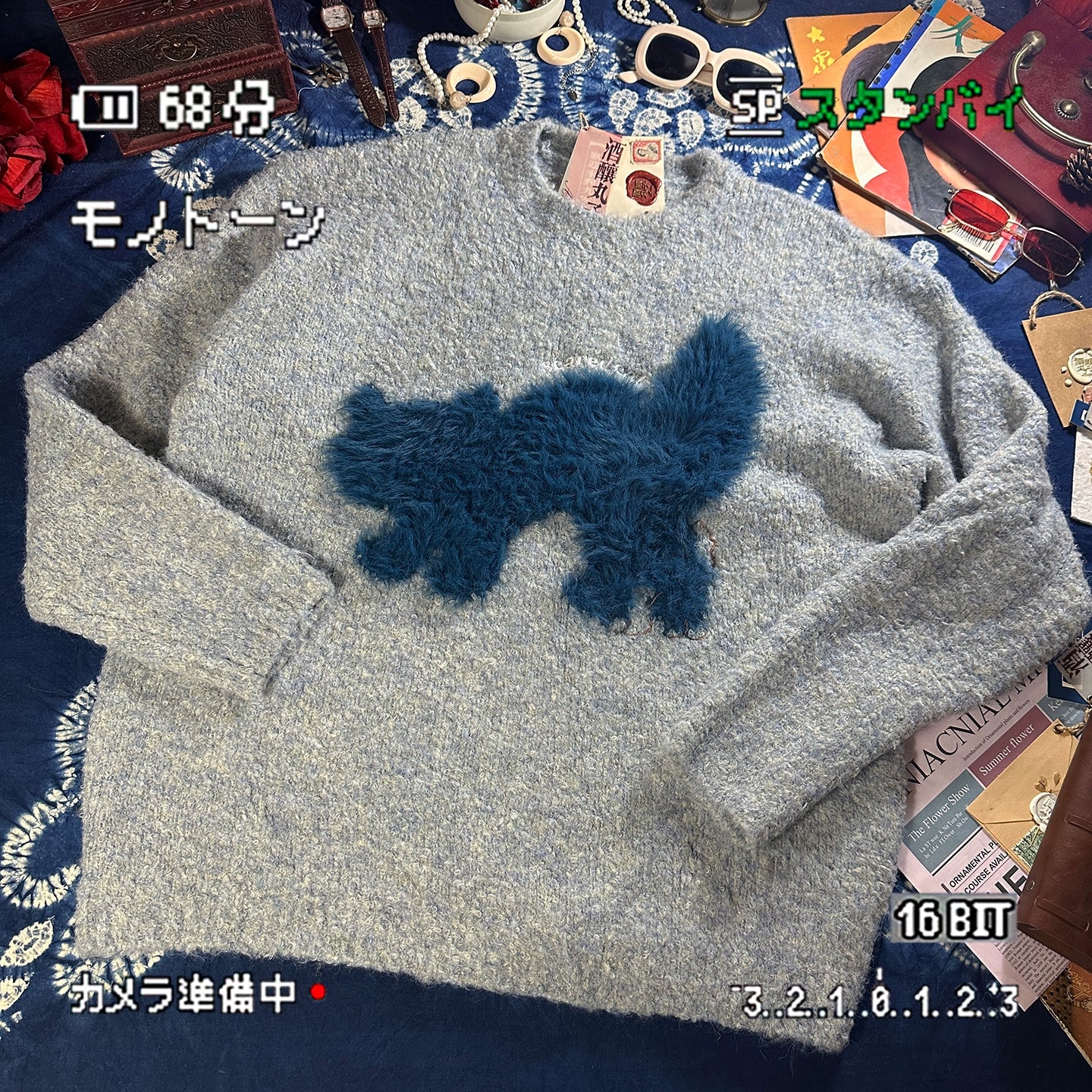 ALOHA Retro Hand-painted Jacquard Sweater