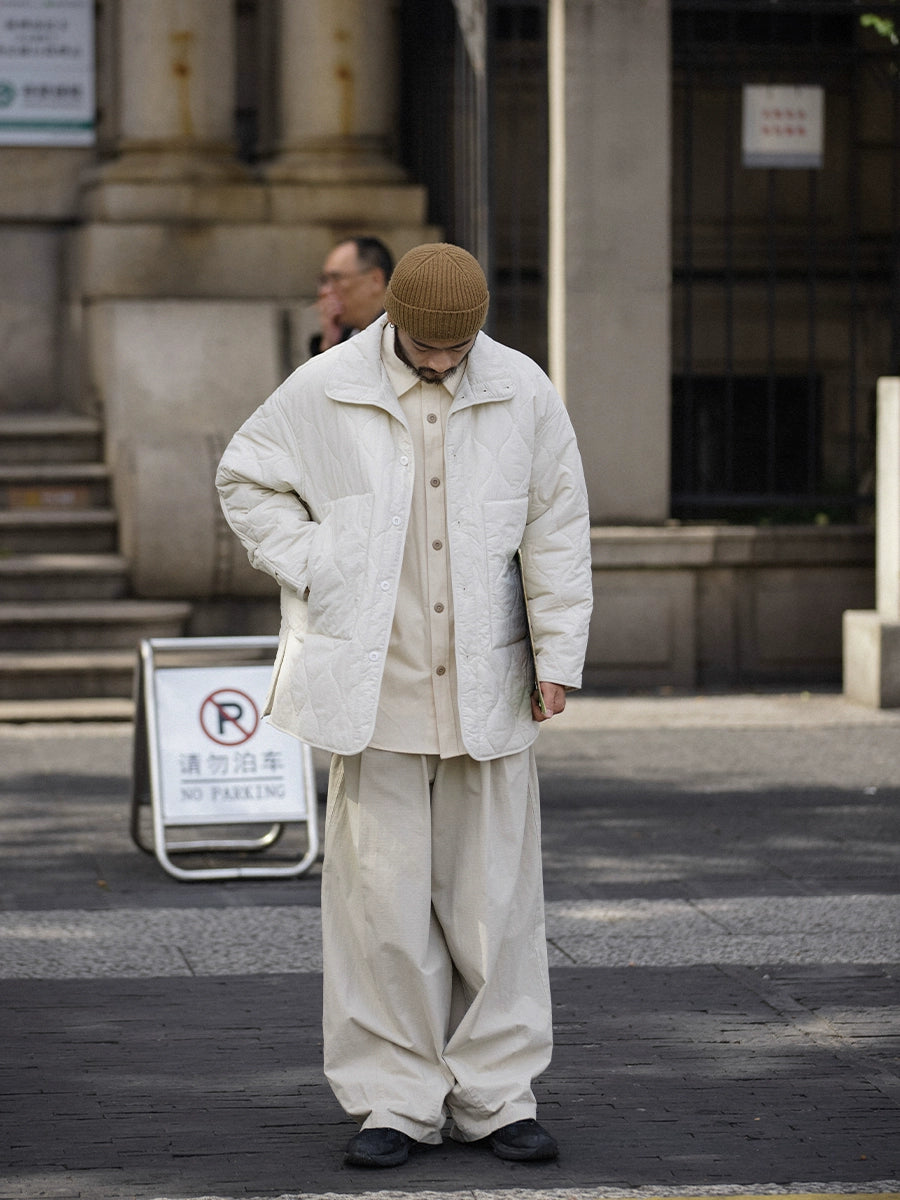 NOEARS Stand Neck Side Split Oversized Cotton Clothes