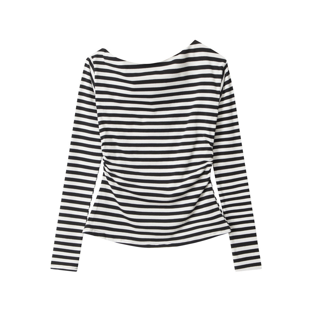 Nariele Slant Shoulder Off-Shoulder Long Sleeve