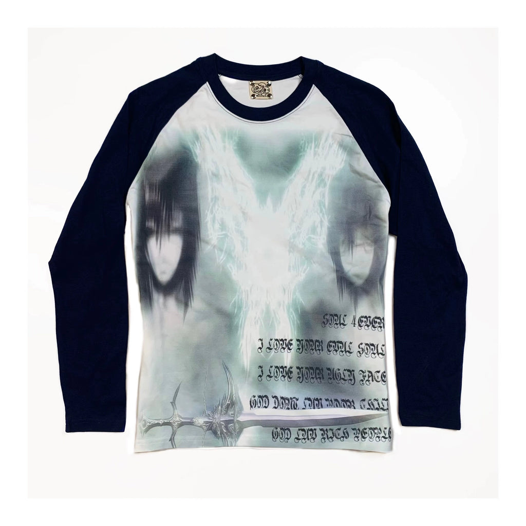 WEBBAR Luminous Wings Shoulder Matching Color Pure Cotton Long Sleeves