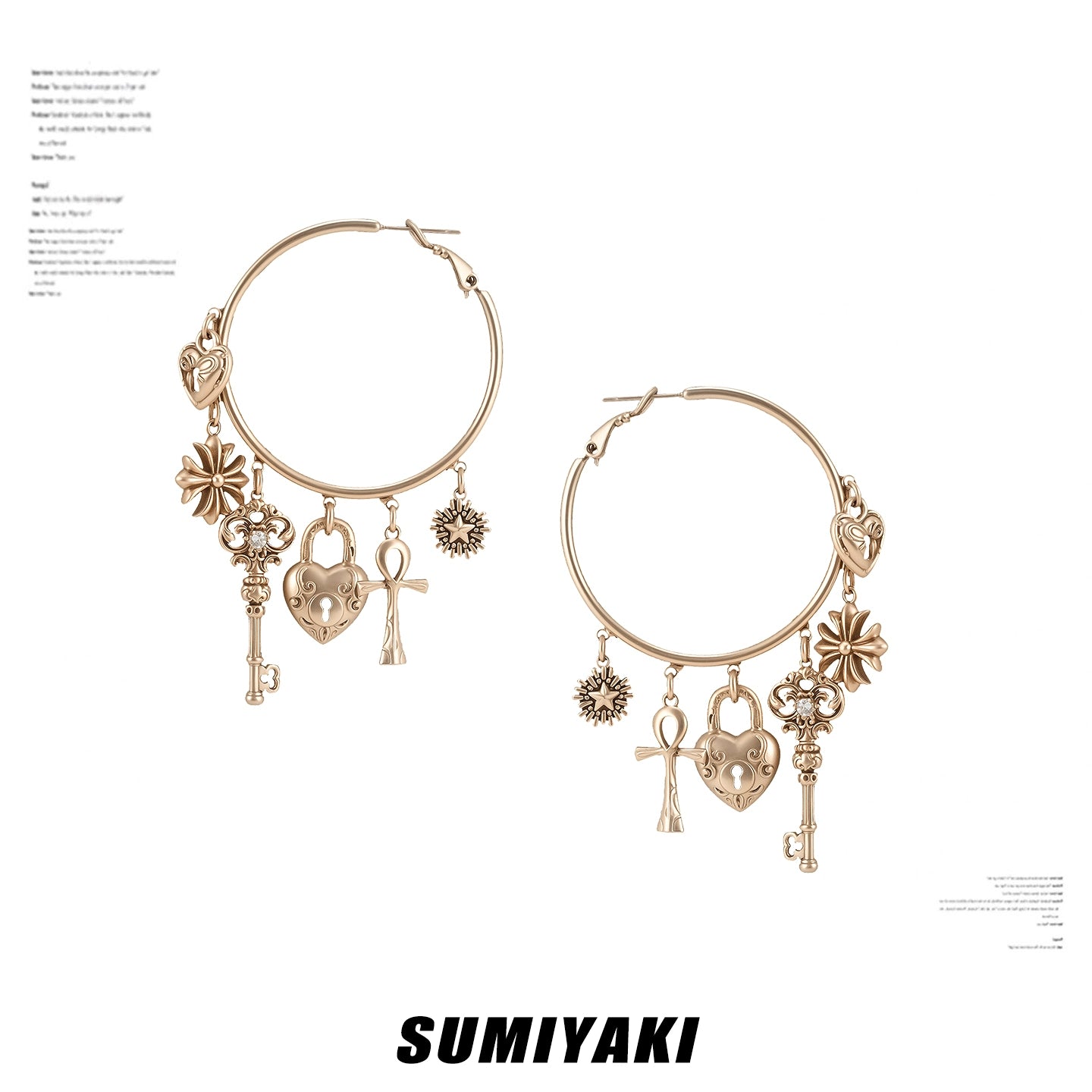 SUMIYAKI Retro Key Love Earrings