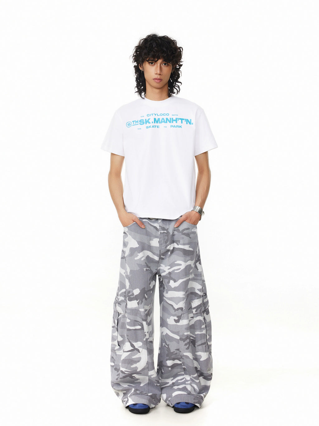 BTSG Slack Shoulder Vintage Slogan Print Tee