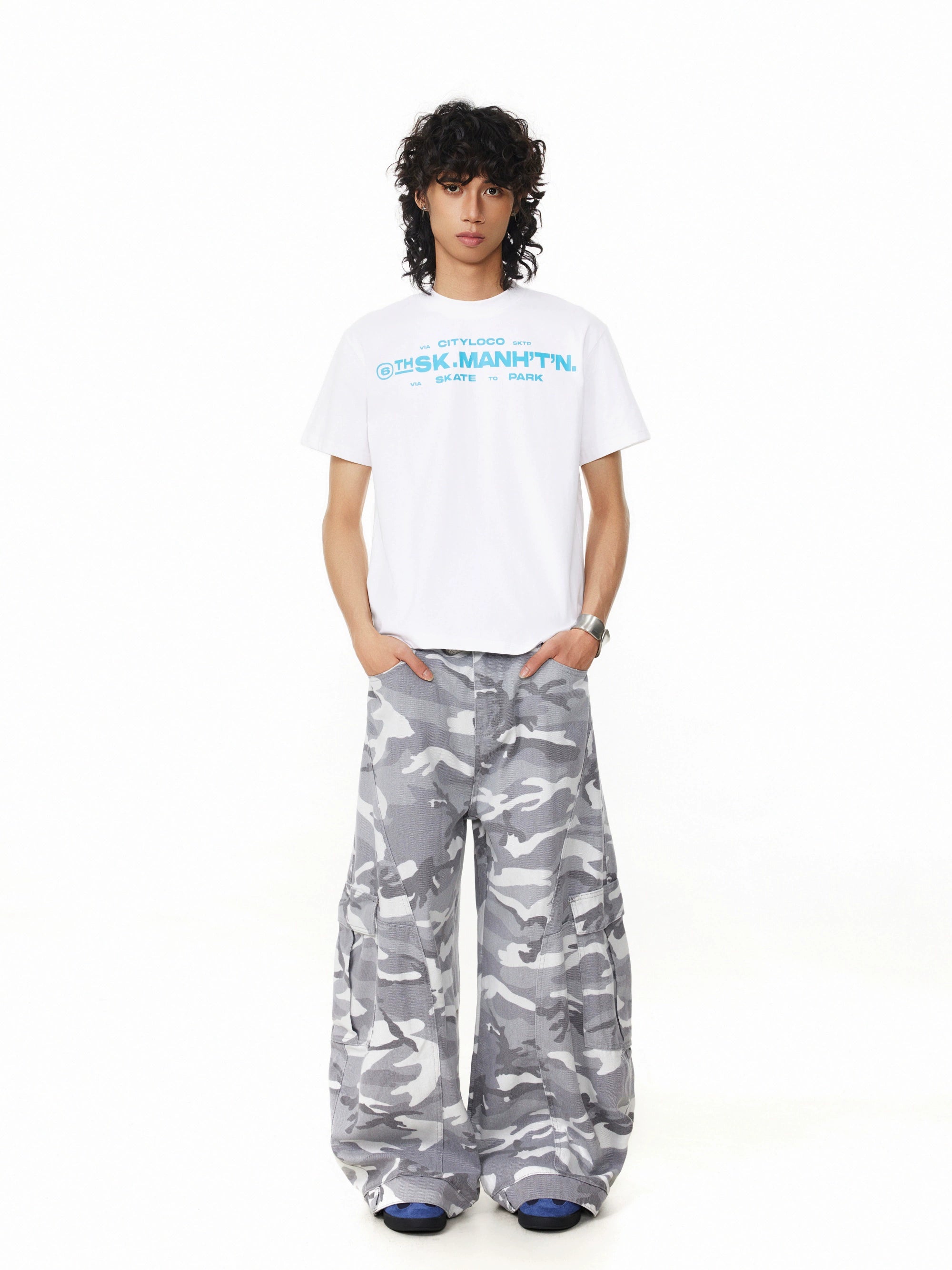 BTSG Slack Shoulder Vintage Slogan Print Tee