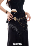 SUMIYAKI Vintage Metal Lion Head Belt Waist Chain