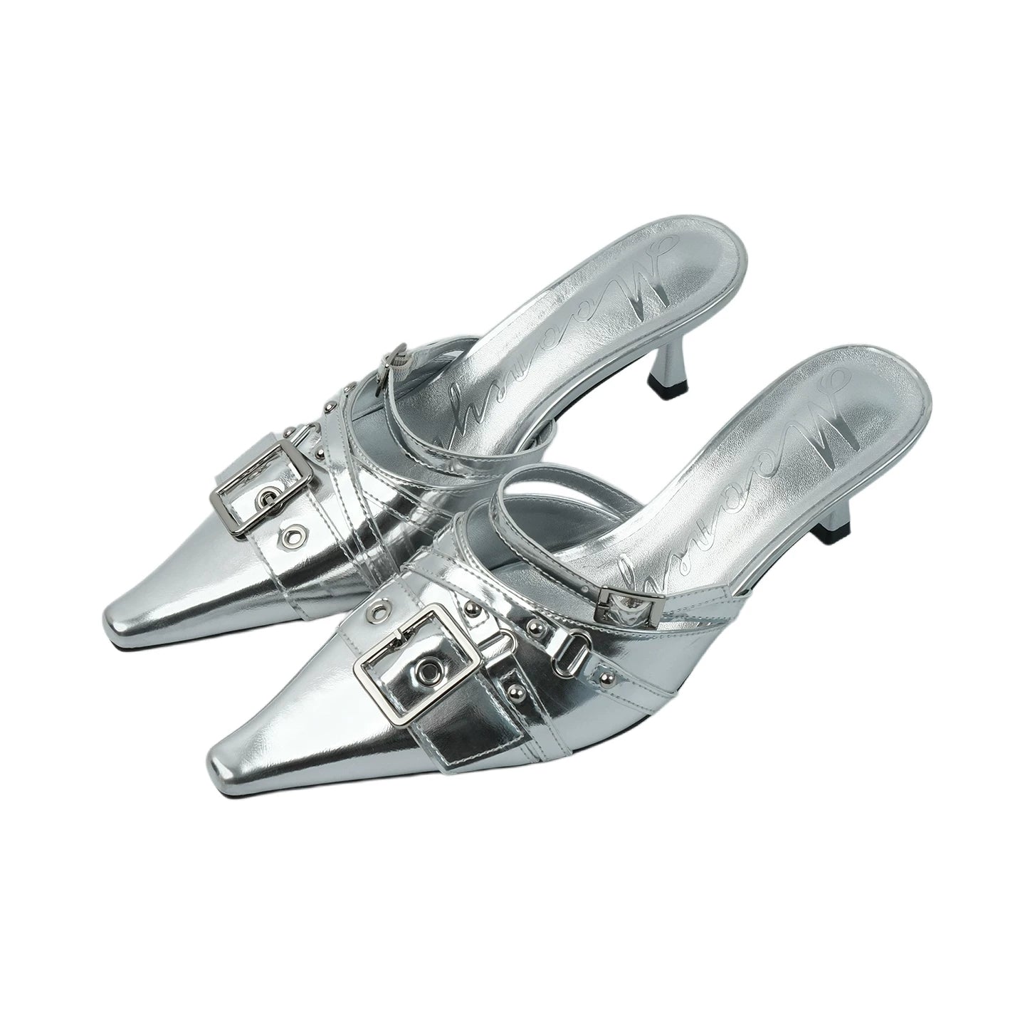 Mooreyu Pointed Belt Buckle Stilettos