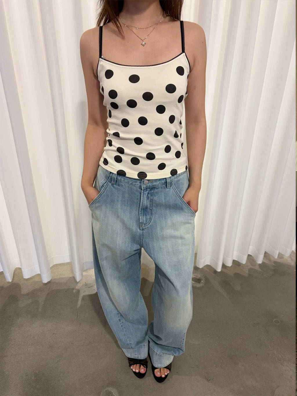 InsGale Slim Fit Polka Dot Sling Vest