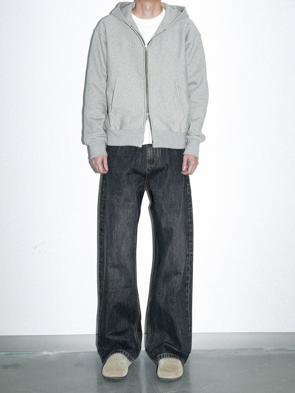 PLUS NO LOGO Casual Simple Zipper Hoodie Sweater