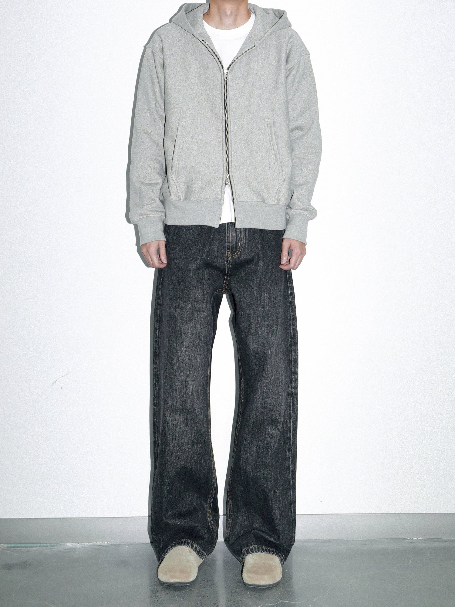 PLUS NO LOGO Casual Simple Zipper Hoodie Sweater