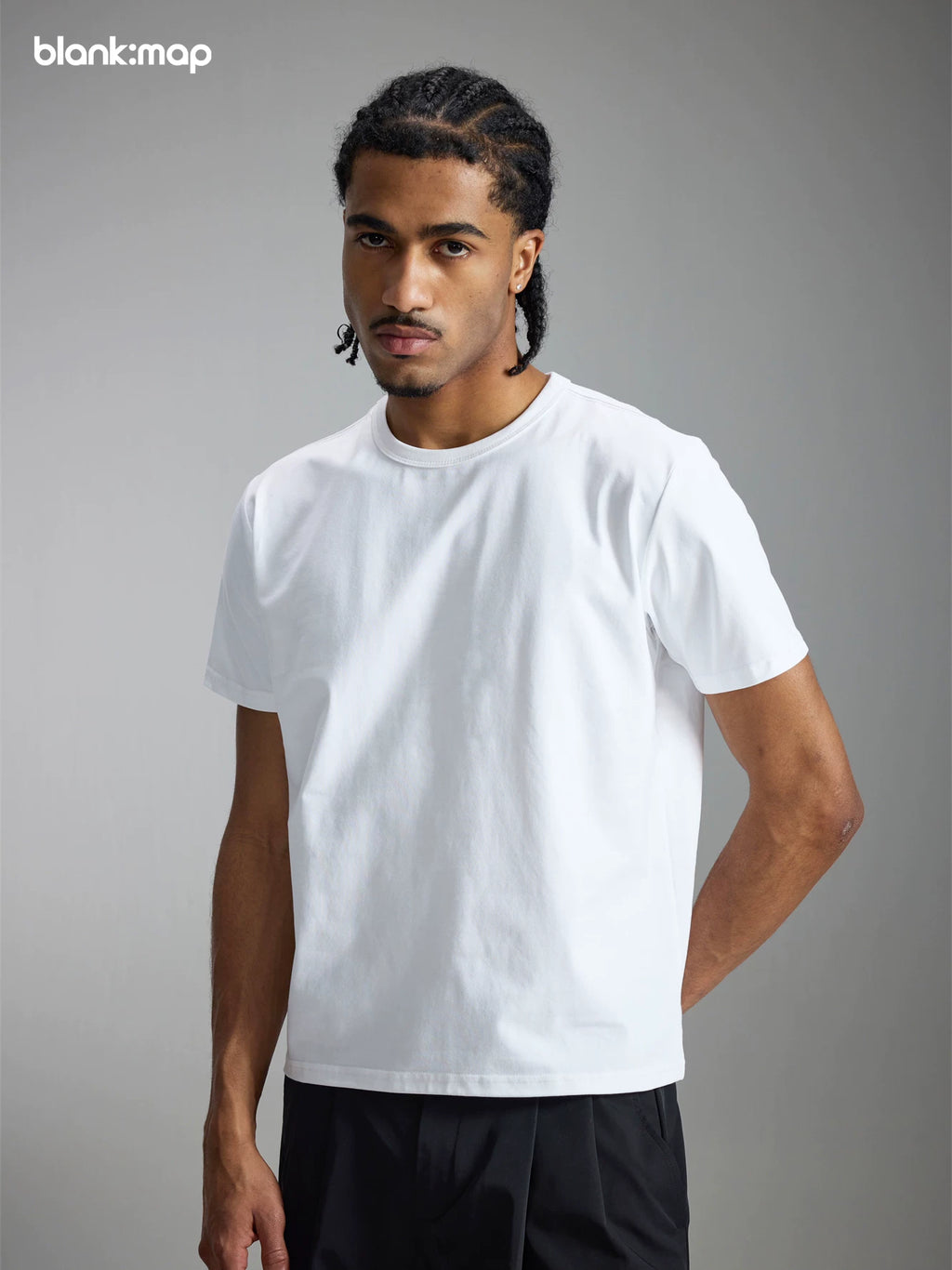 Blank Map Short Front Shoulder Slim Tee