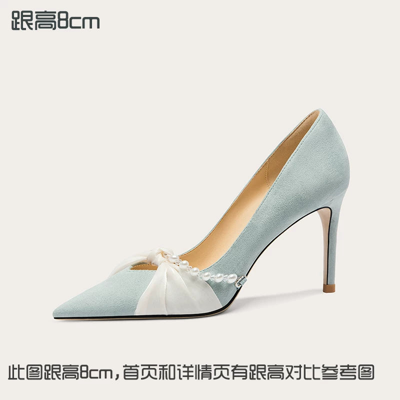 Lily Wei Pearl Bow Heels