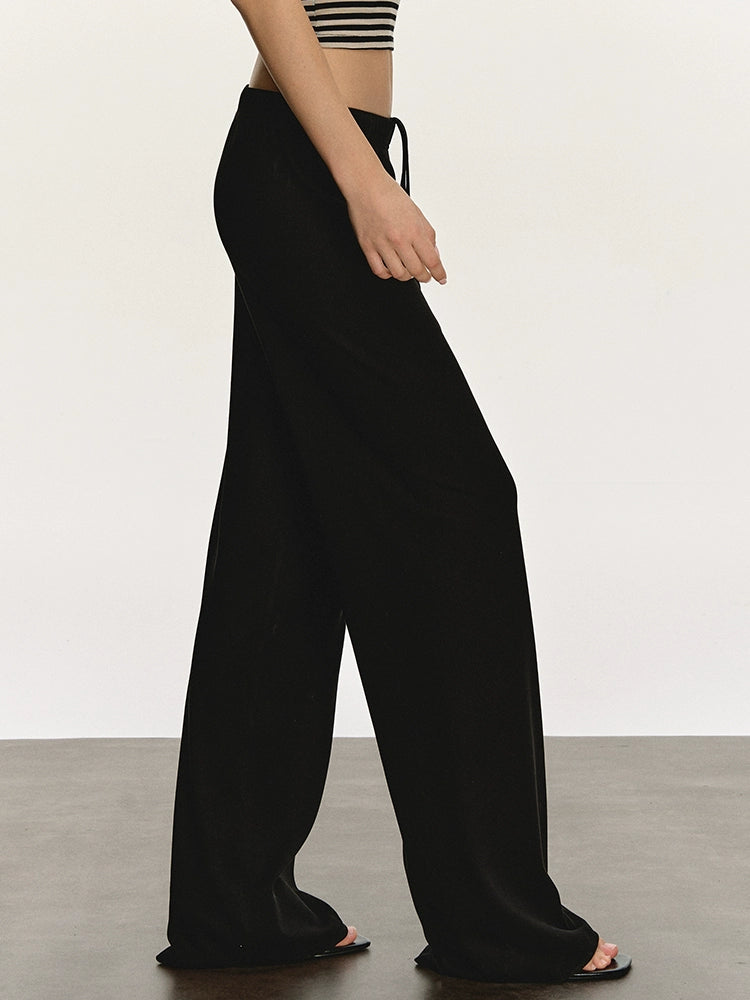 Anna Aneae One-piece Drawstring Casual Lazy Drape Pants