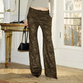 J TheChosen Suede Slim-Fit Wide Leg Pants