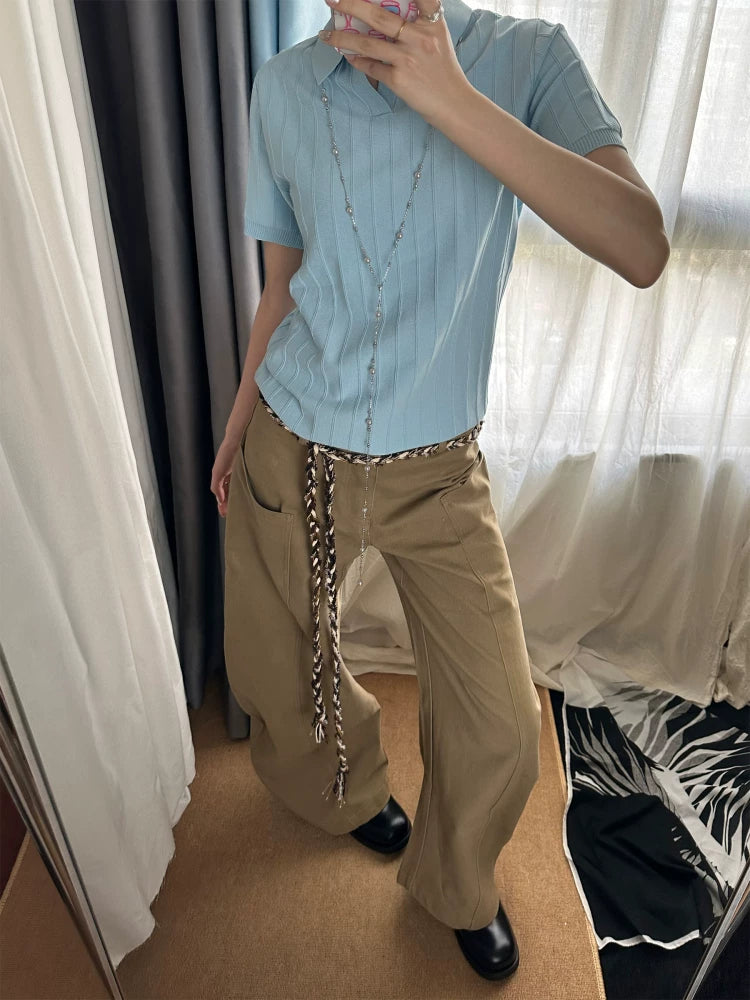 TERRAINCOGNITA Knitted Short and Wide POLO Shirt