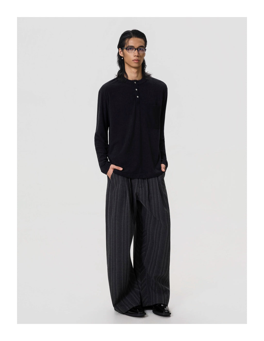 BTSG Slack Striped Lace-Up Pants
