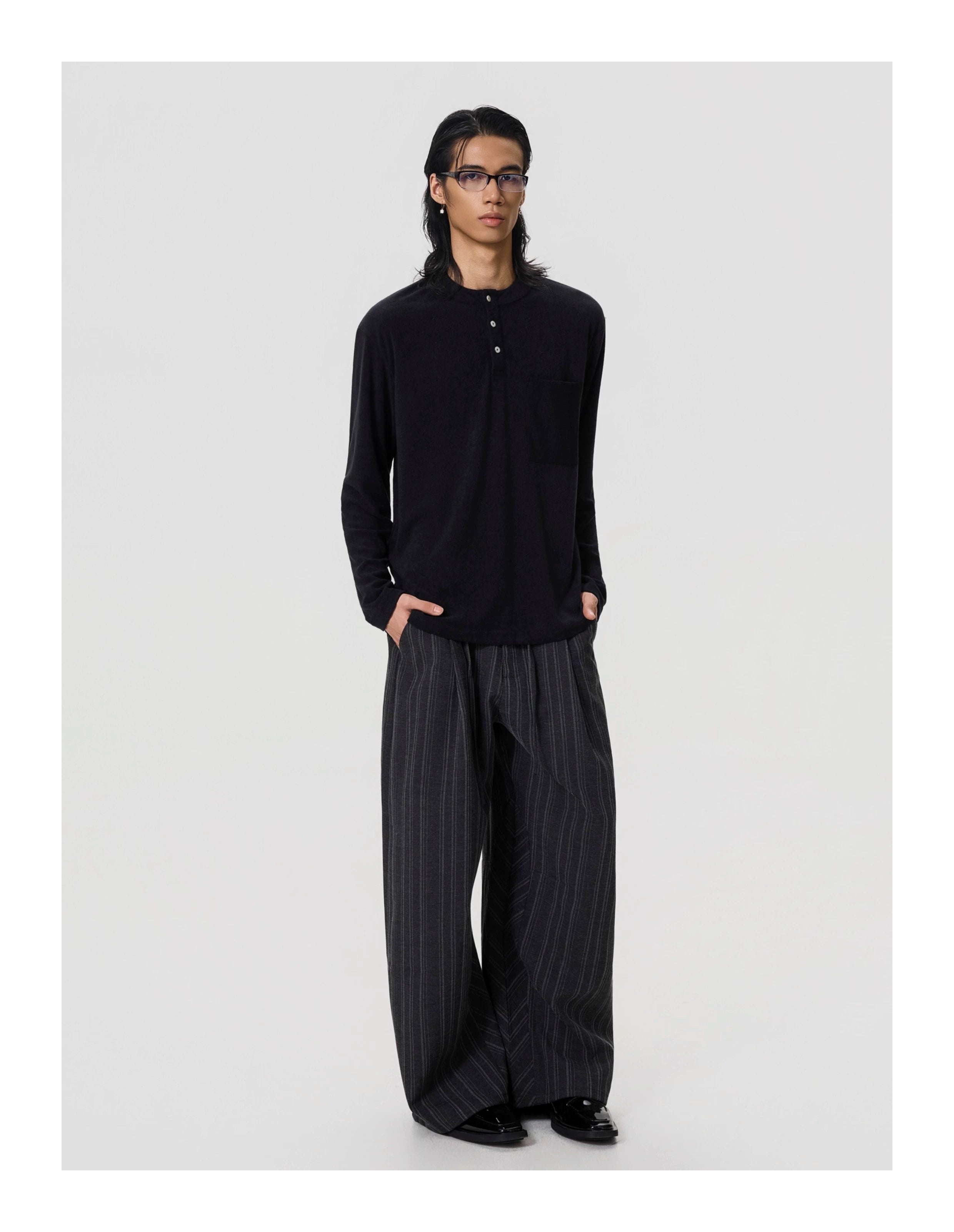 BTSG Slack Striped Lace-Up Pants