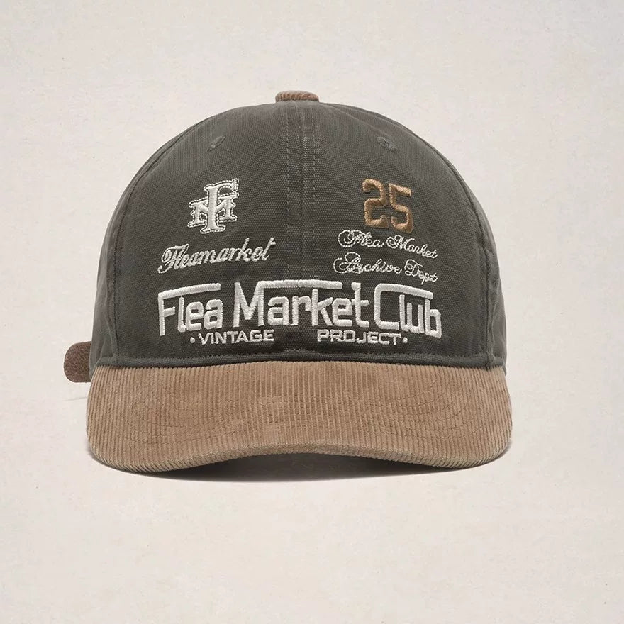 Fleamarket Vintage Color Matching Alphabet Embroidered Casual Baseball Cap