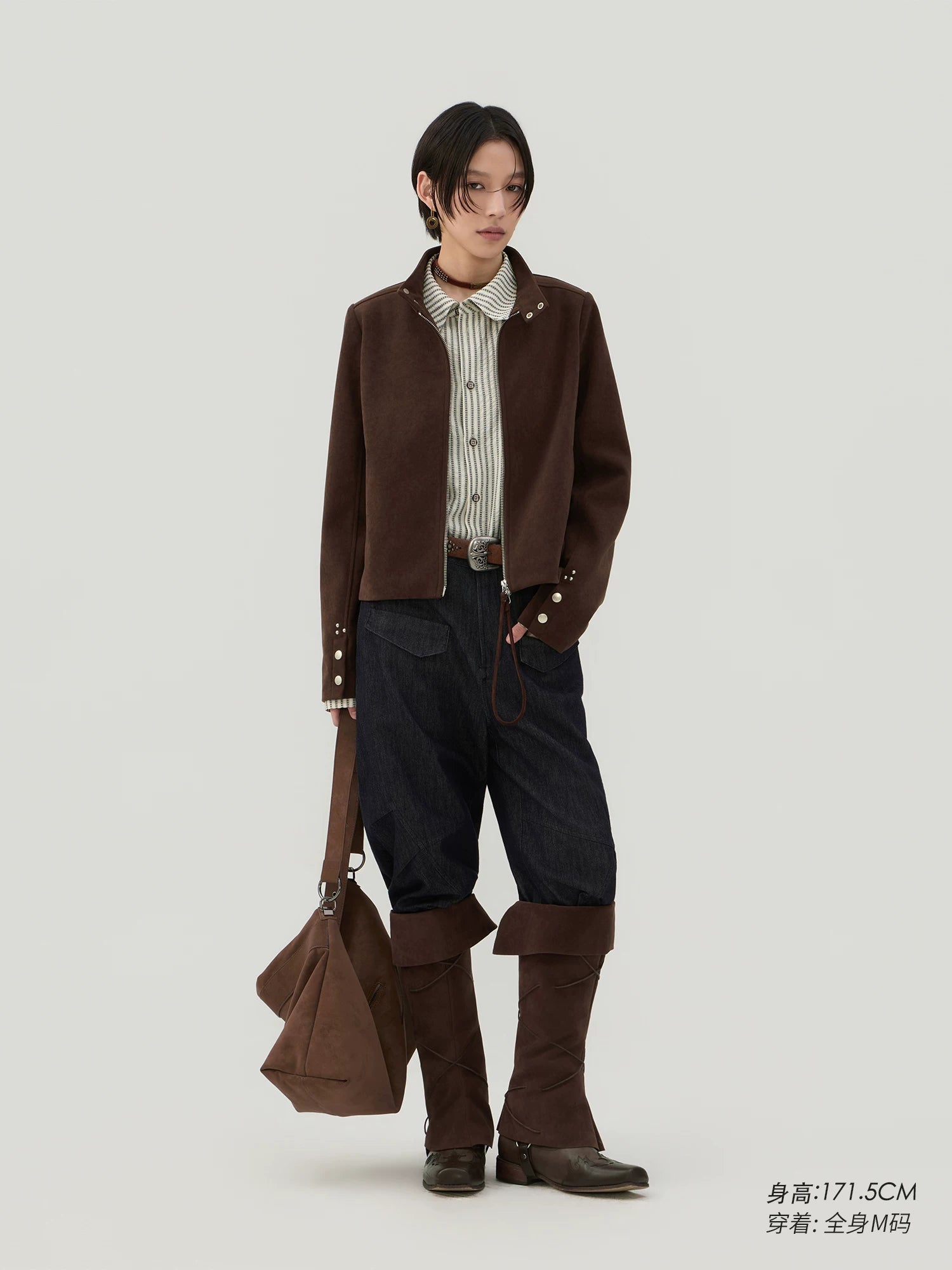 Sameuoo Neutral Stand-up Collar Short Jacket