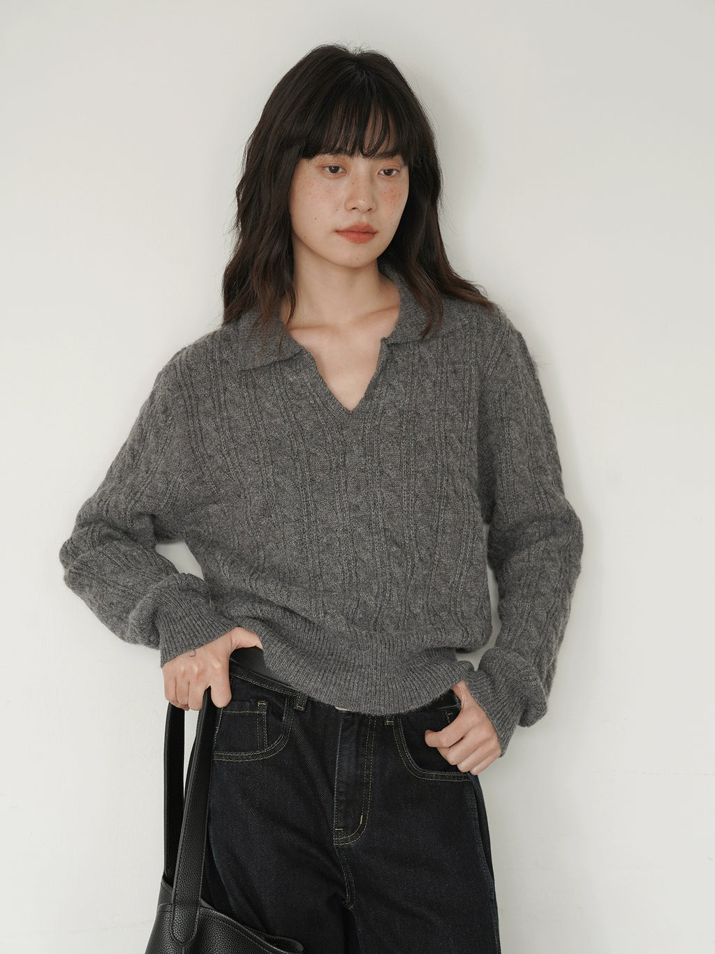 EIGHTHMONTH Vintage Polo Neck Twist Sweater