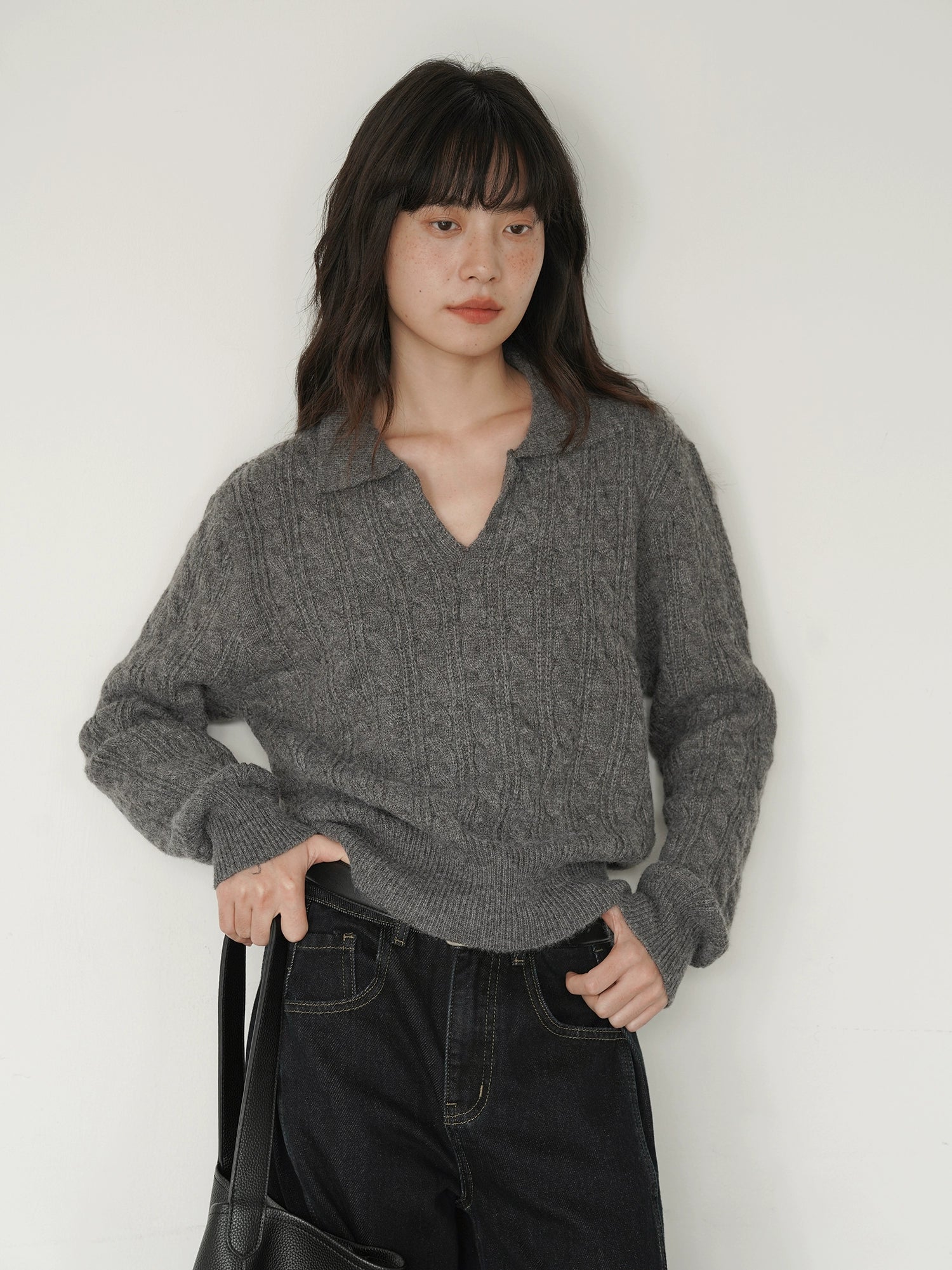 EIGHTHMONTH Vintage Polo Neck Twist Sweater