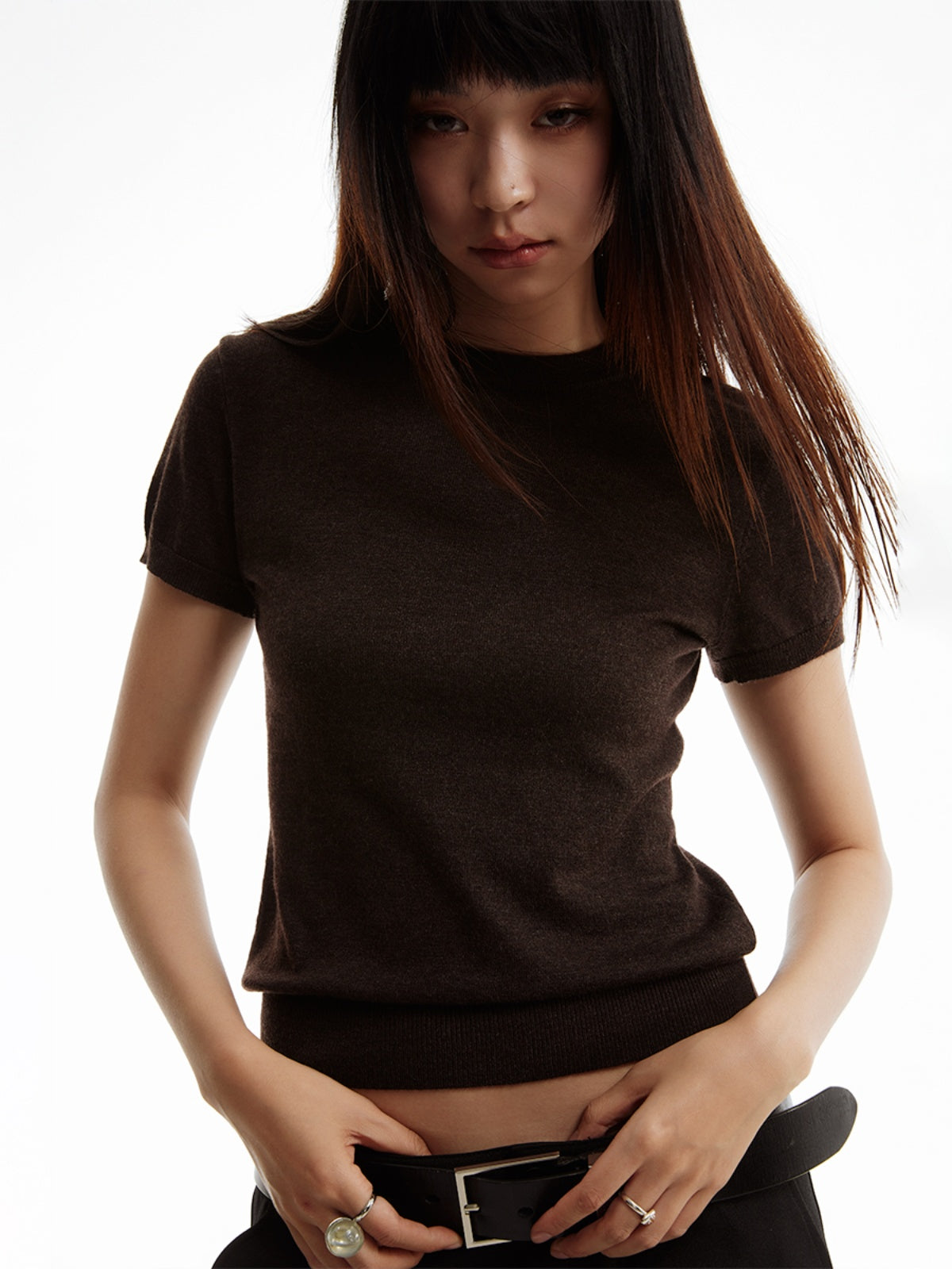 FUNKYFUN Thin Wool Knitted Tee
